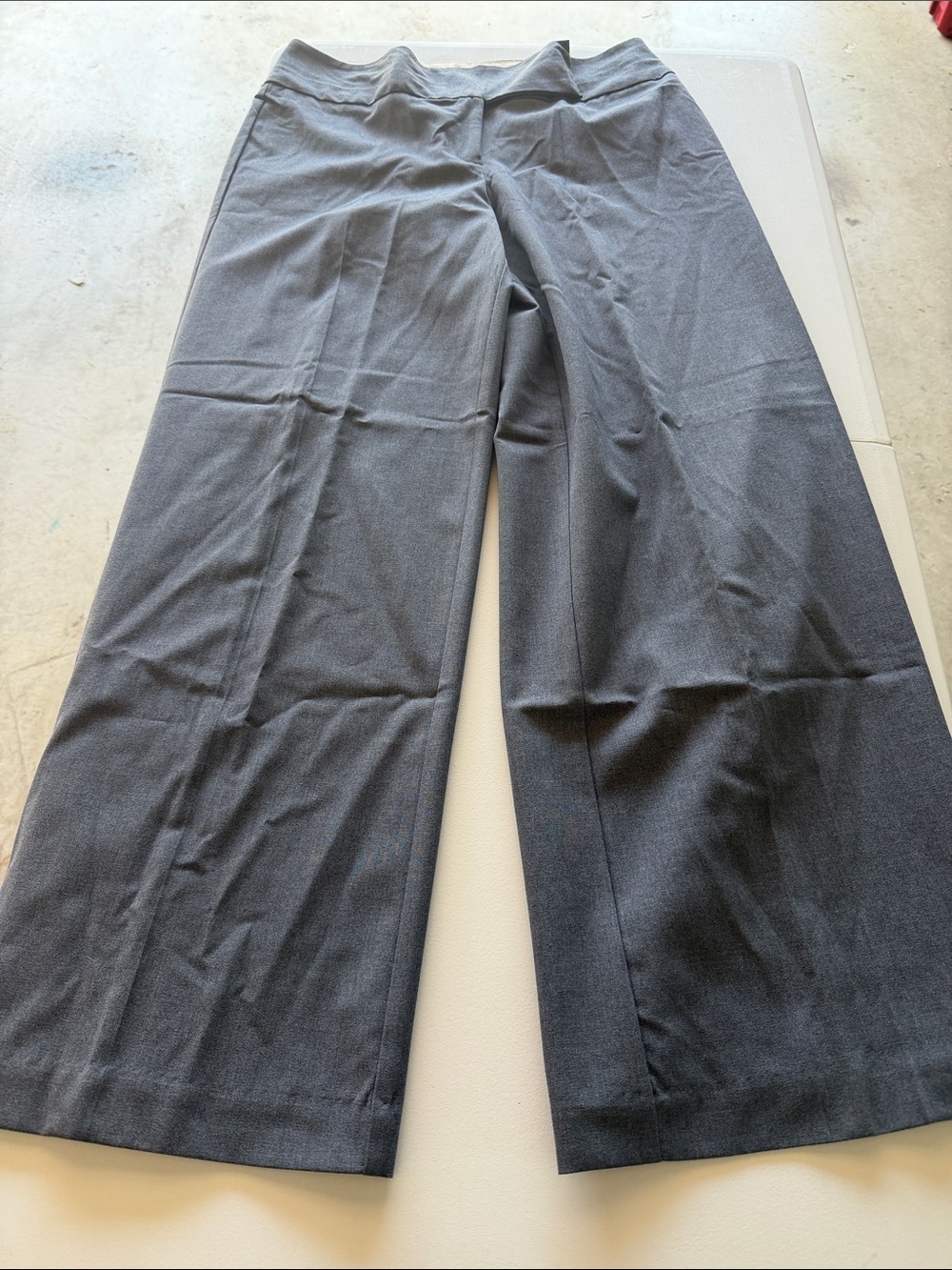 Woman’s Worthington Dark Gray Wide-Leg Dress Pants, Size 12 NWT